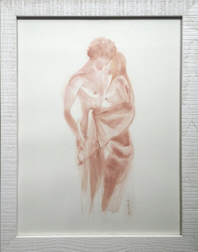 Stehendes Liebespaar by Krisztina Dózsa-Farkas, Painting for Sale on Select