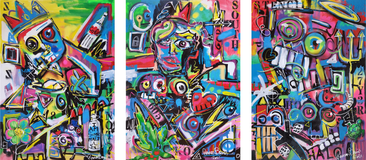 God Mode Trilogy Ramon Bruin Original painting for sale