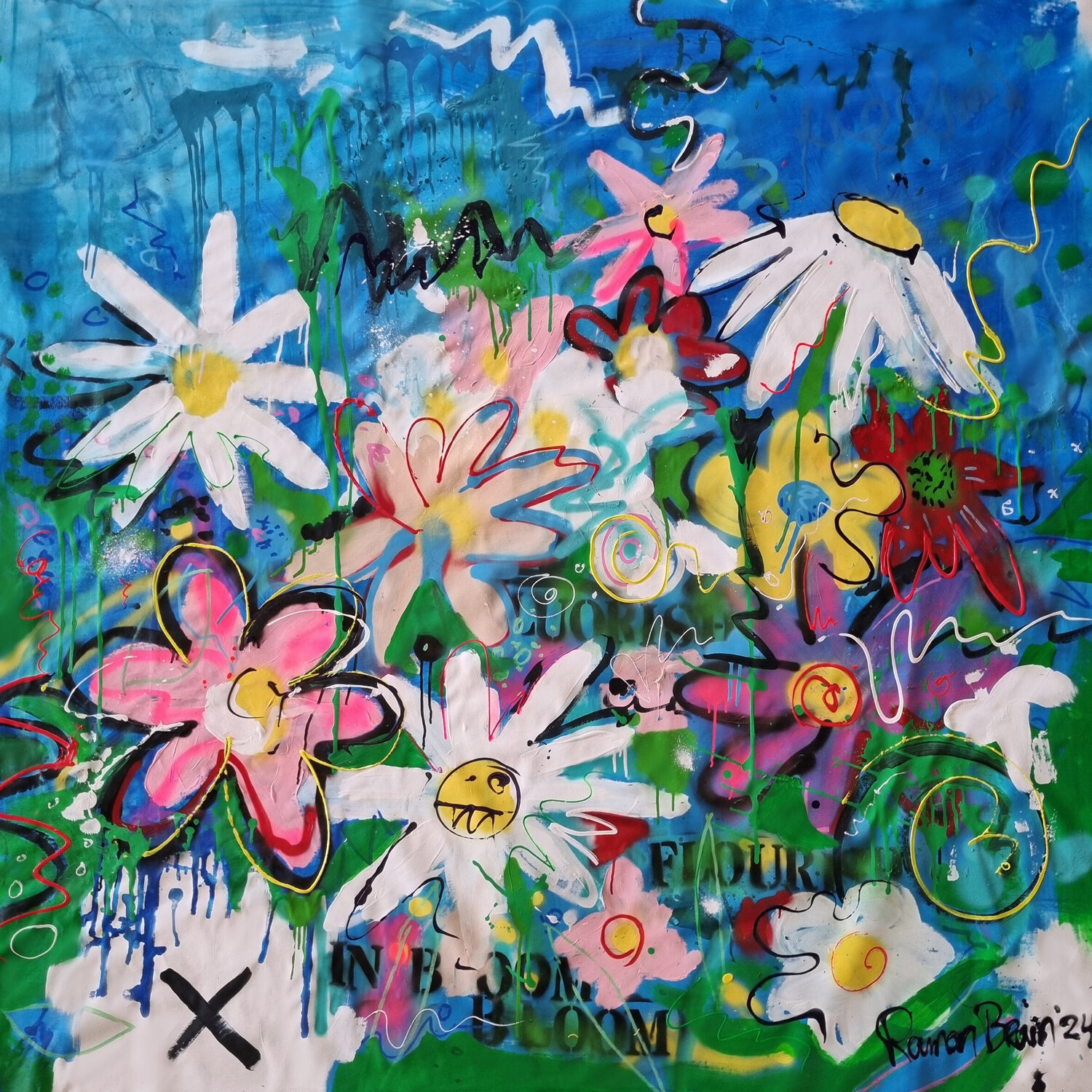 Wild Flowers Ramon Bruin Original painting for sale