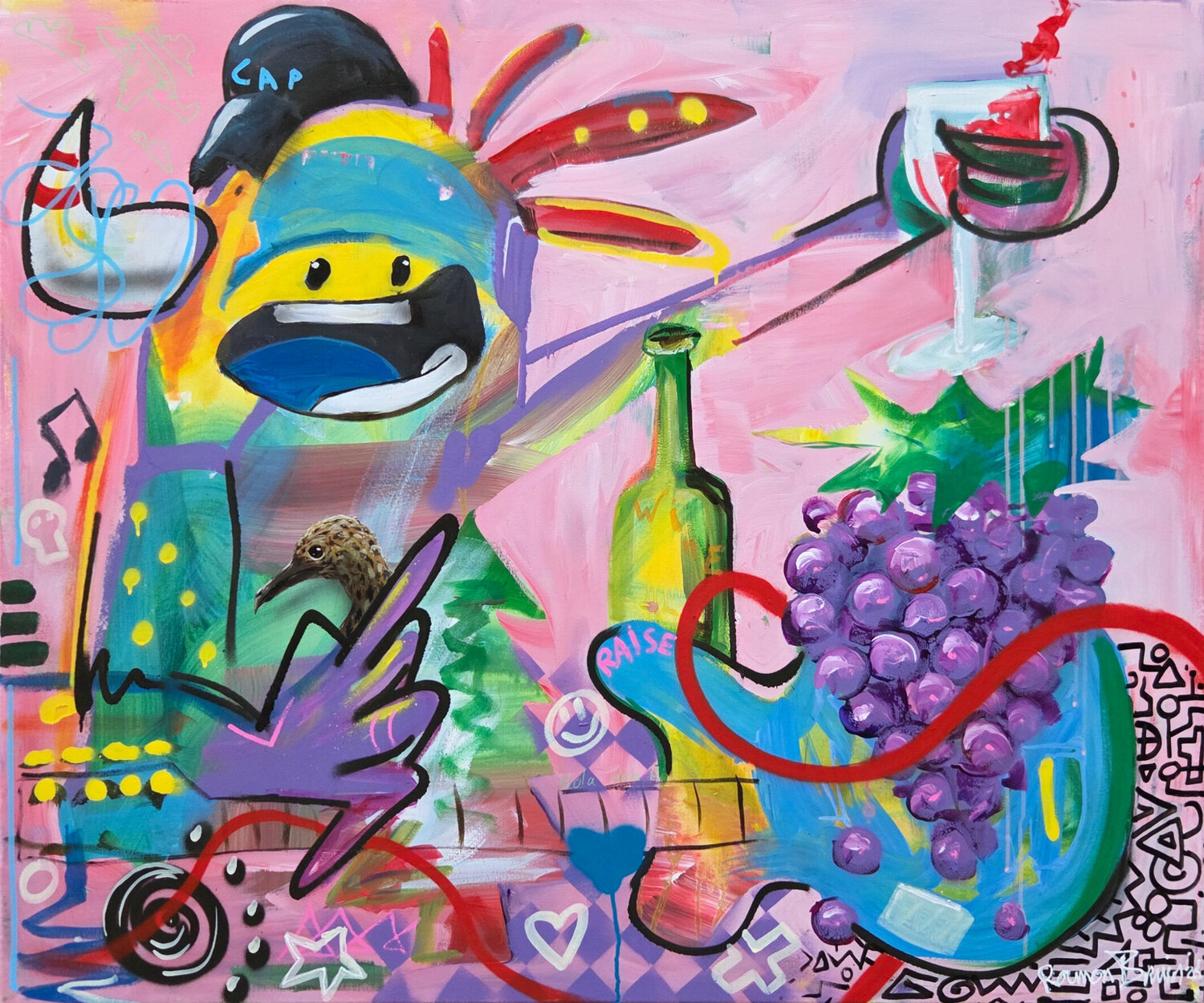 Grape Me, My Friend Ramon Bruin Original painting for sale