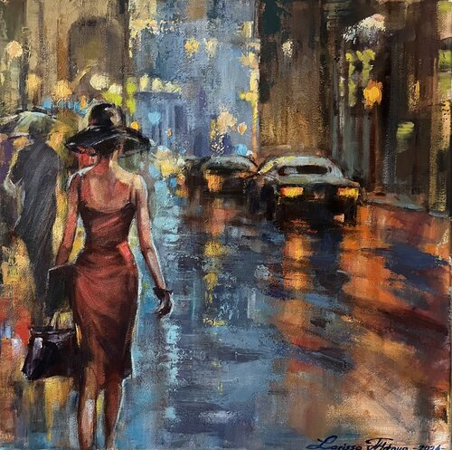 City lights VI by Larissa Abtova, Painting for Sale on Select