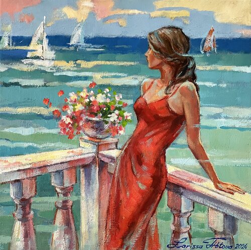Azure blue by Larissa Abtova, Painting for Sale on Select