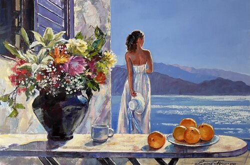 Enchanting blue by Larissa Abtova, Painting for Sale on Select