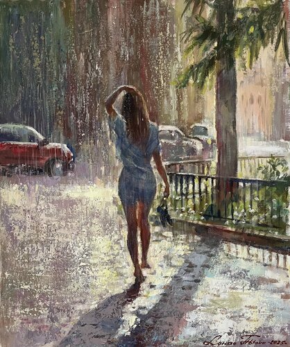 Summer rain by Larissa Abtova, Painting for Sale on Select