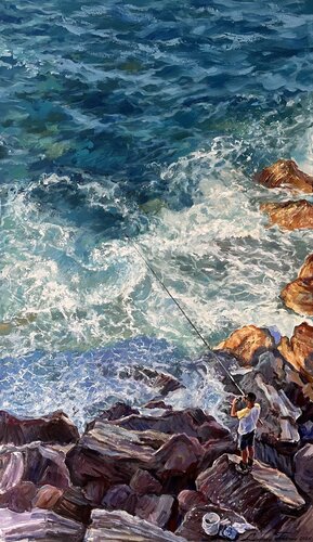 Sardinian fisherman. by Larissa Abtova, Painting for Sale on Select