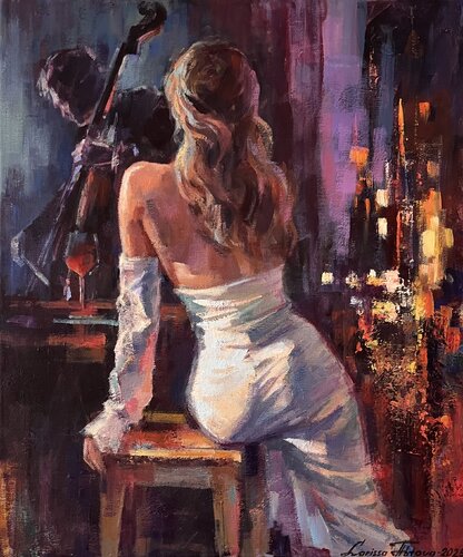 Velvet evening by Larissa Abtova, Painting for Sale on Select