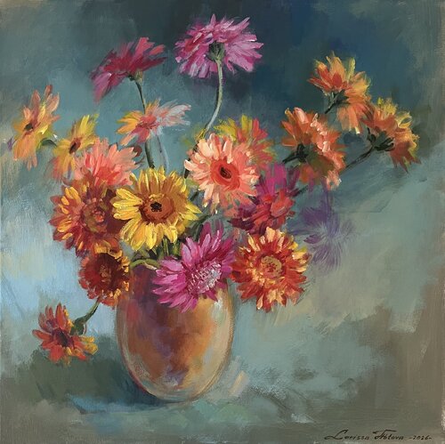 Gerbera daisies by Larissa Abtova, Painting for Sale on Select