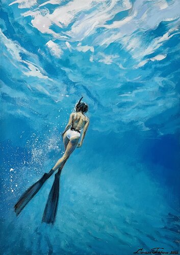 Blue joy by Larissa Abtova, Painting for Sale on Select