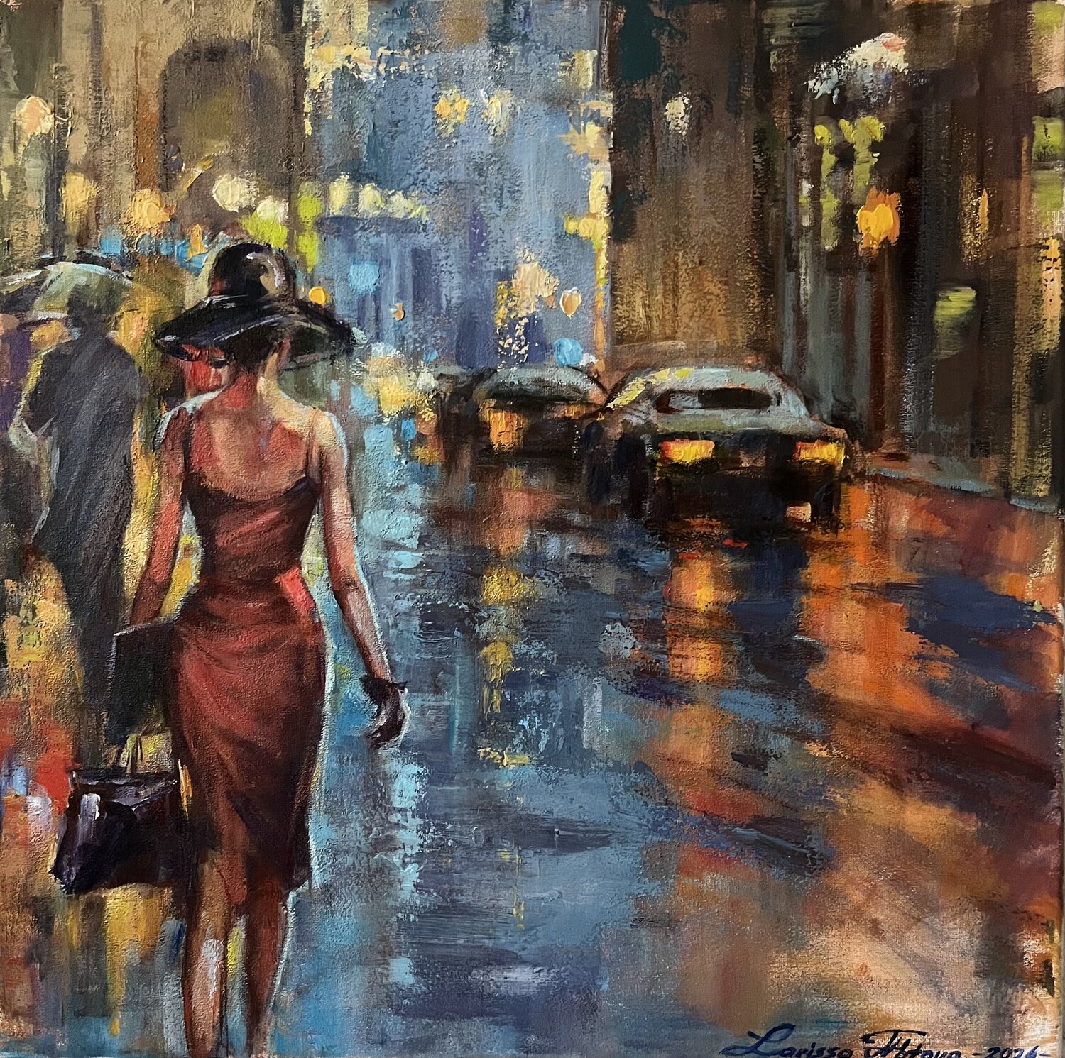 City lights VI Larissa Abtova Original painting for sale