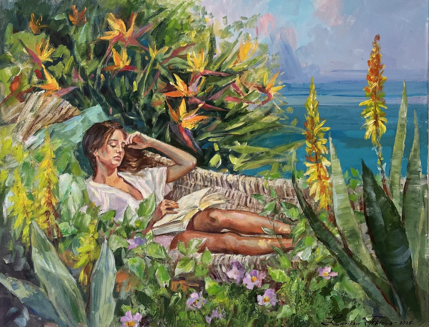 Flower paradise Larissa Abtova Original painting for sale