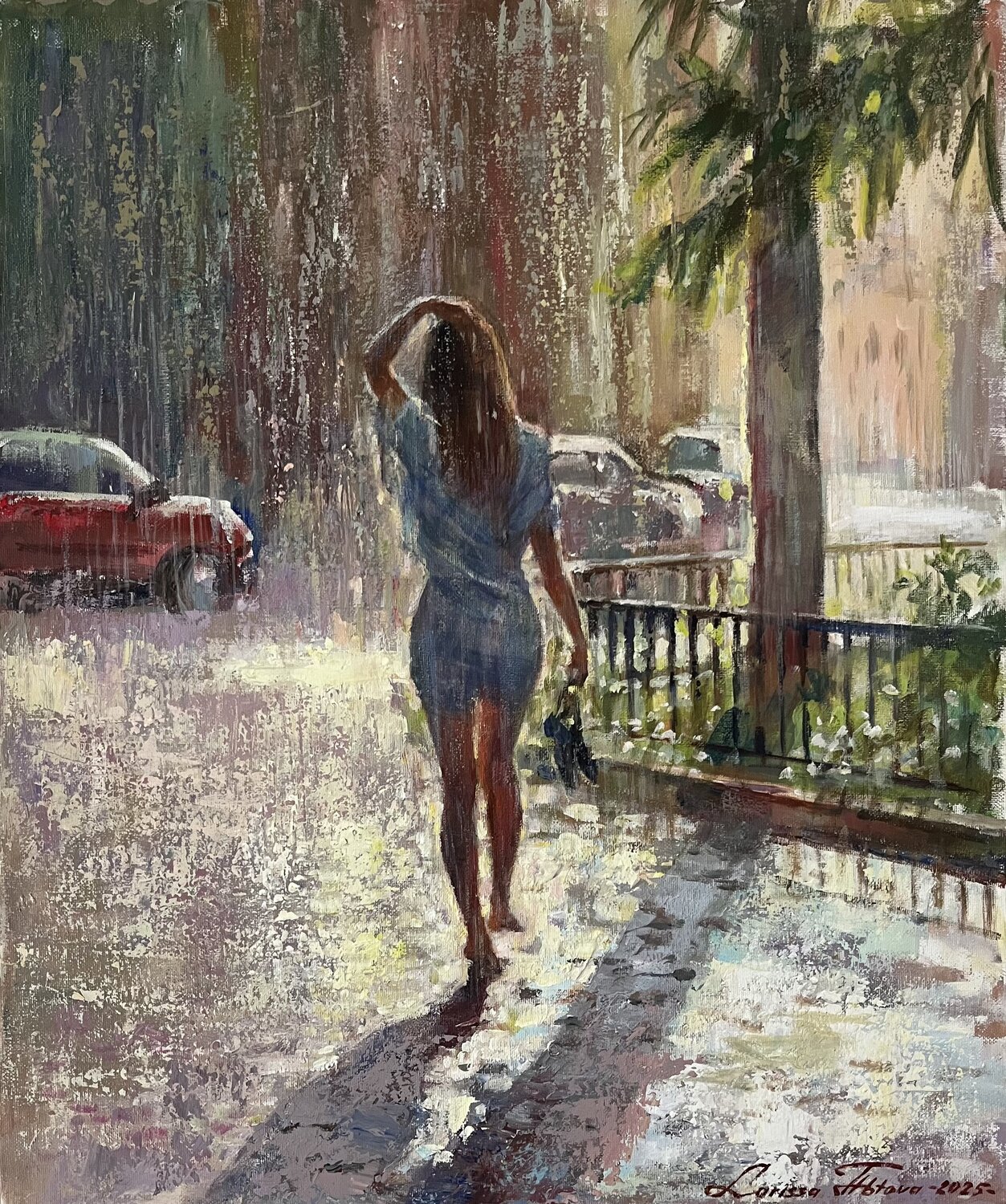 Summer rain Larissa Abtova Original painting for sale