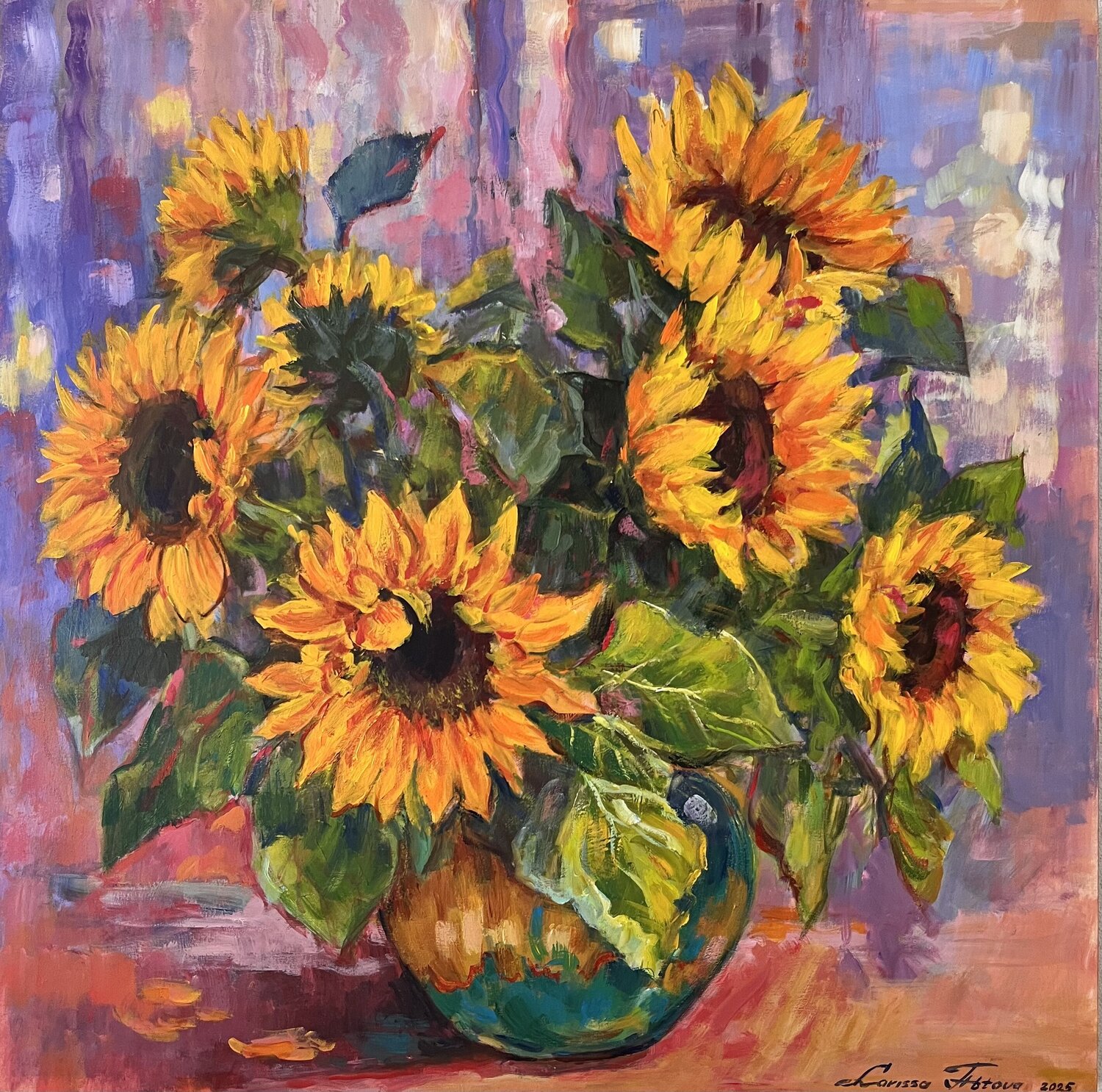 Sunflowers Larissa Abtova Original painting for sale