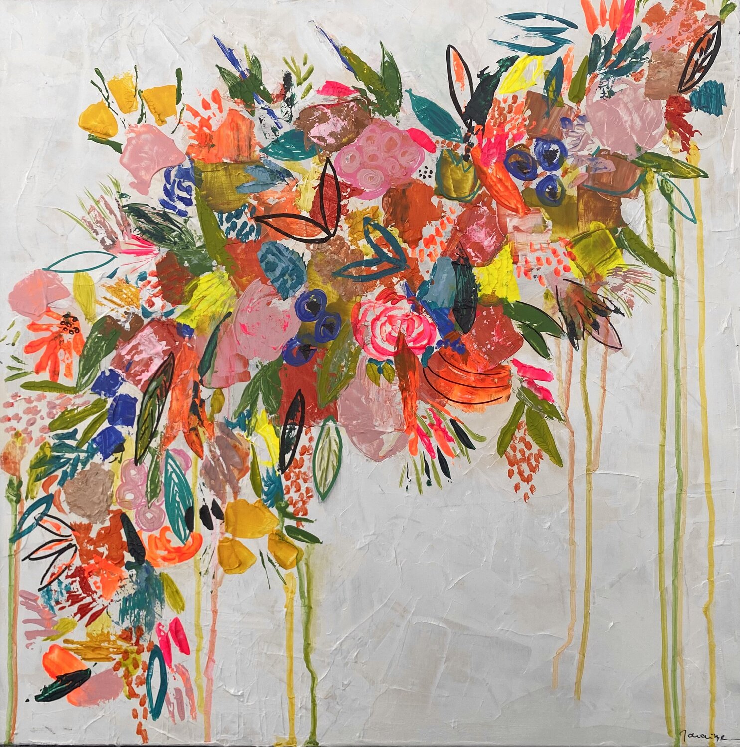 Cascade de Fleurs Florence Maraine Bertrand Original painting for sale