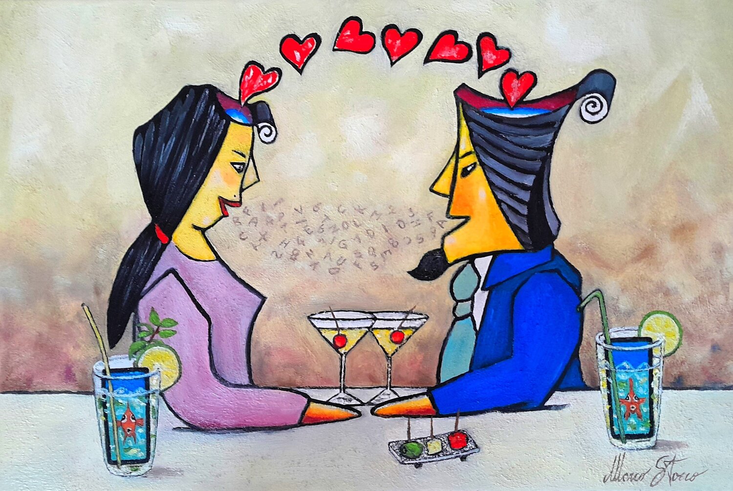 Between symbols and human sensation Marco Stocco Original painting for sale