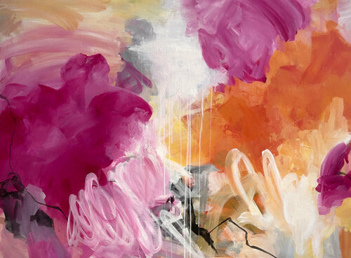 Life in pink by Inès Khadraoui, Painting for Sale on Select