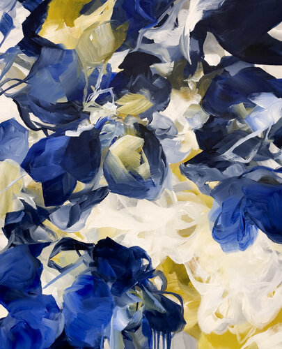 Tulip blues by Inès Khadraoui, Painting for Sale on Select