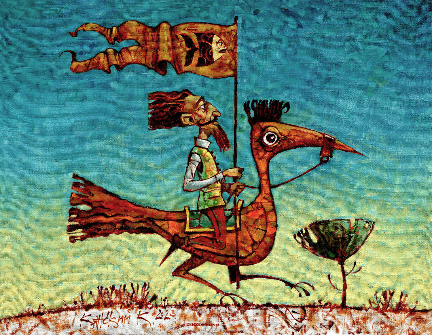 A symbol of good luck Konstantin Kansky Original painting for sale
