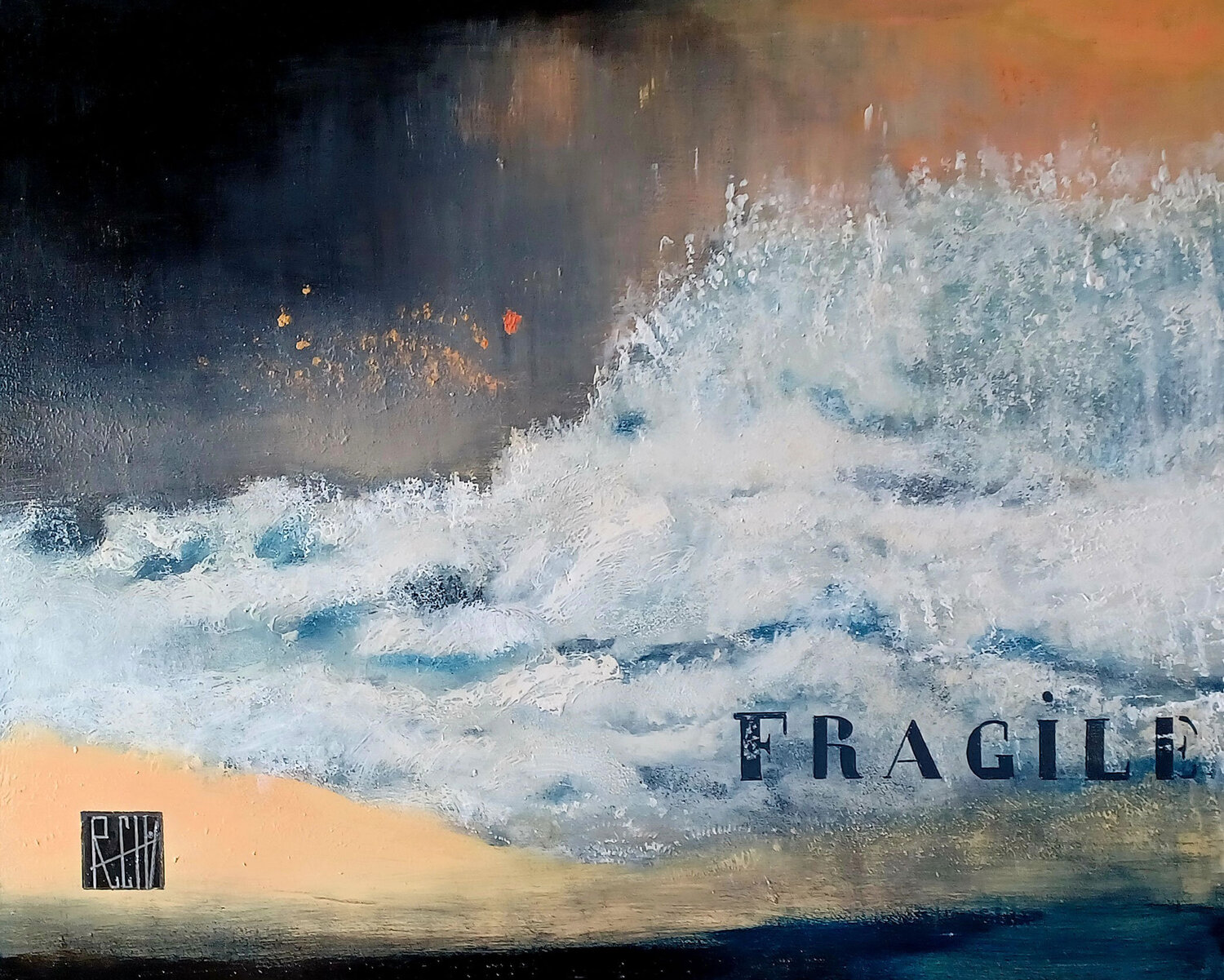 ATTENTION FRAGILE! Ly-Rose Original painting for sale