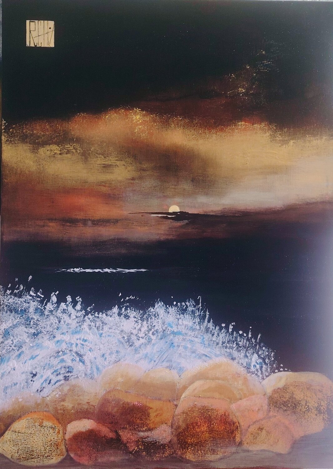 Noir vivant. La Lune Ly-Rose Original painting for sale