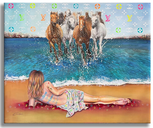 Mares - Original Painting on Canvas by Gardani, Painting for Sale on Select