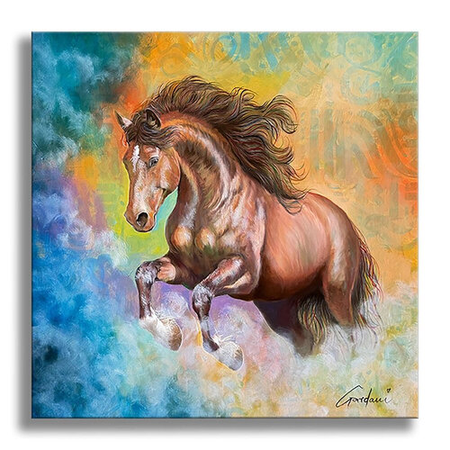 Distant Horse – Original Painting on Canvas by Gardani, Painting for Sale on Select