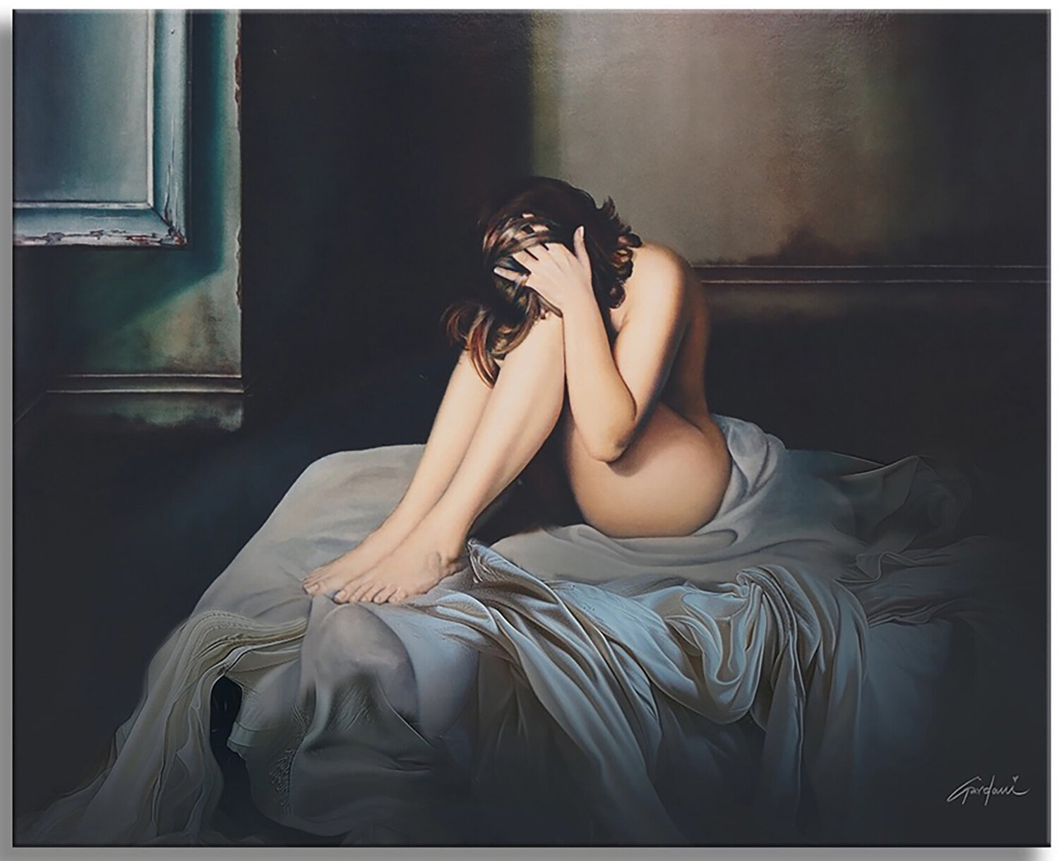 Silent - Original Painting on Canvas Gardani Originalgemälde zu verkaufen