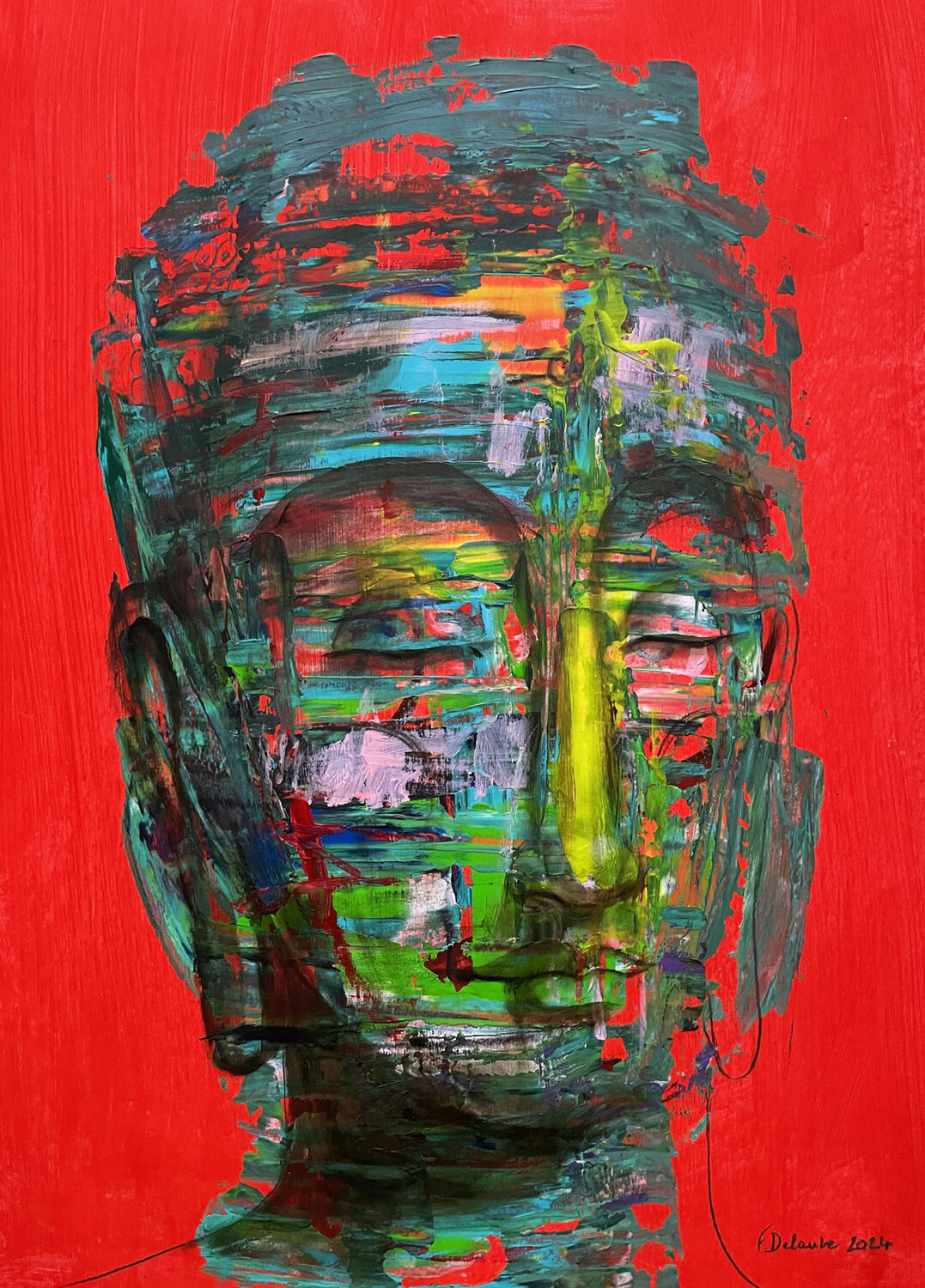 Buddha fabien delaube Original painting for sale