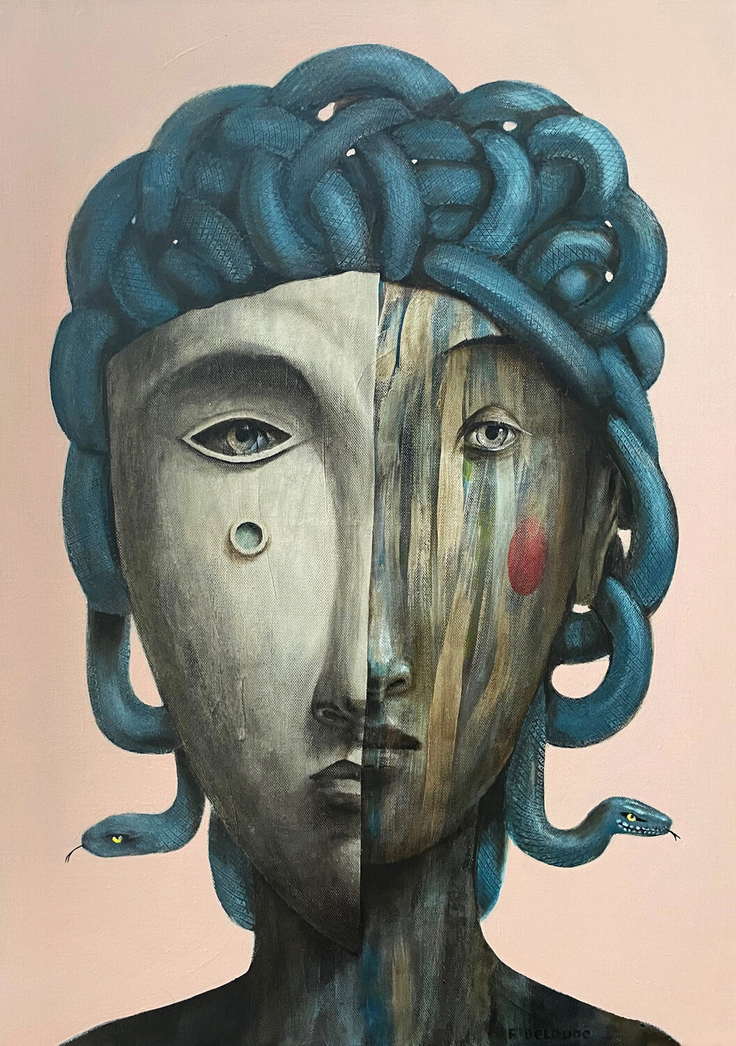 Meduse III fabien delaube Original painting for sale