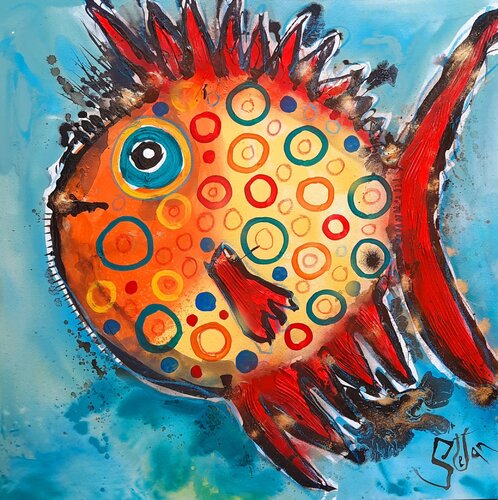 Funky summer by Stefan Dimovski, Painting for Sale on Select