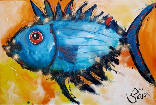 Deep blue by Stefan Dimovski, Painting for Sale on Select