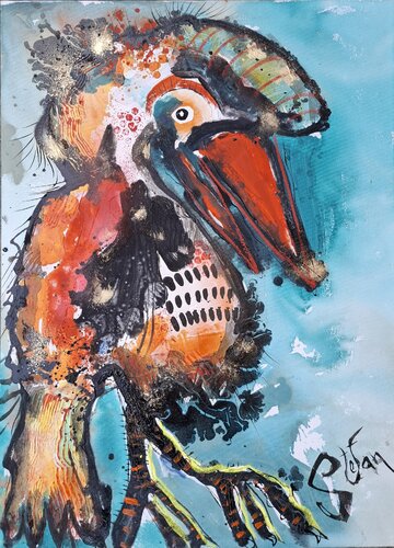 Paradise imaginary bird by Stefan Dimovski, Painting for Sale on Select