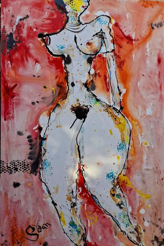 Nude torso by Stefan Dimovski, Painting for Sale on Select