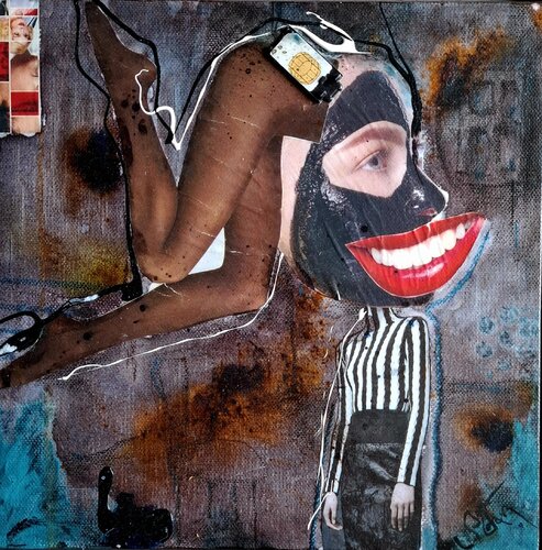 Female mask by Stefan Dimovski, Painting for Sale on Select