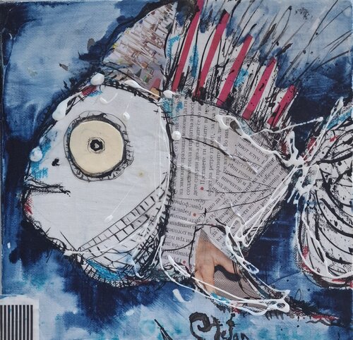 Punker fish by Stefan Dimovski, Painting for Sale on Select