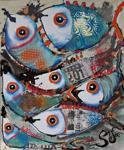Funky summer by Stefan Dimovski, Painting for Sale on Select