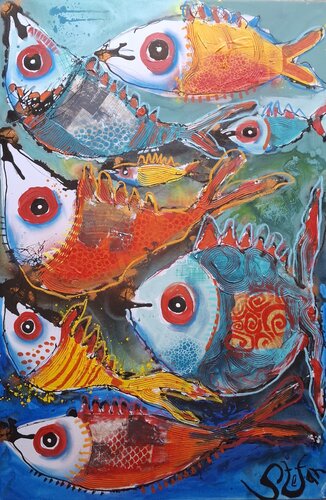 Deep blue by Stefan Dimovski, Painting for Sale on Select