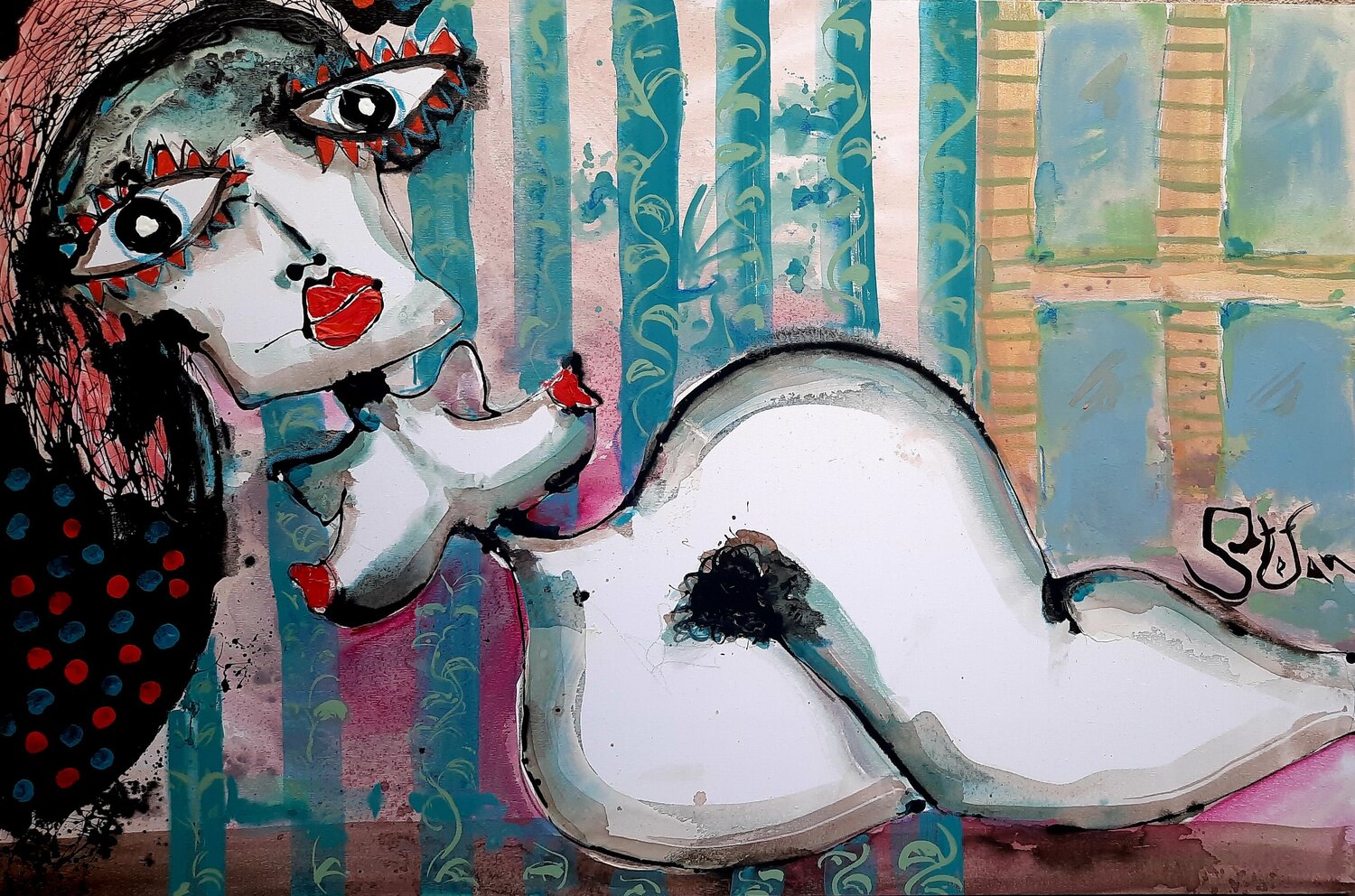 Nude by the window Stefan Dimovski Original painting for sale