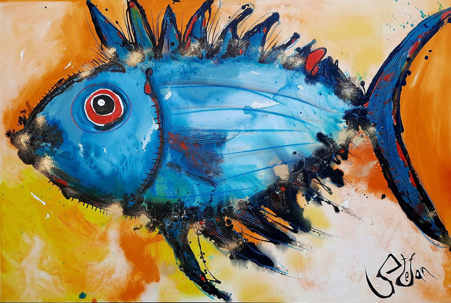 Deep blue Stefan Dimovski Original painting for sale