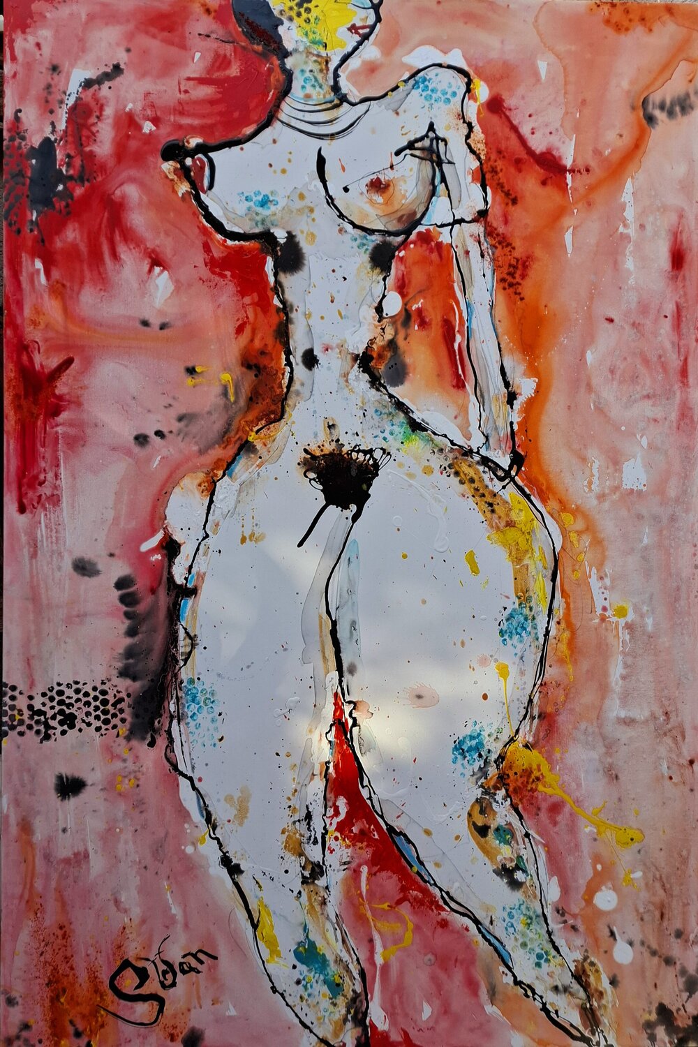 Nude torso Stefan Dimovski Original painting for sale