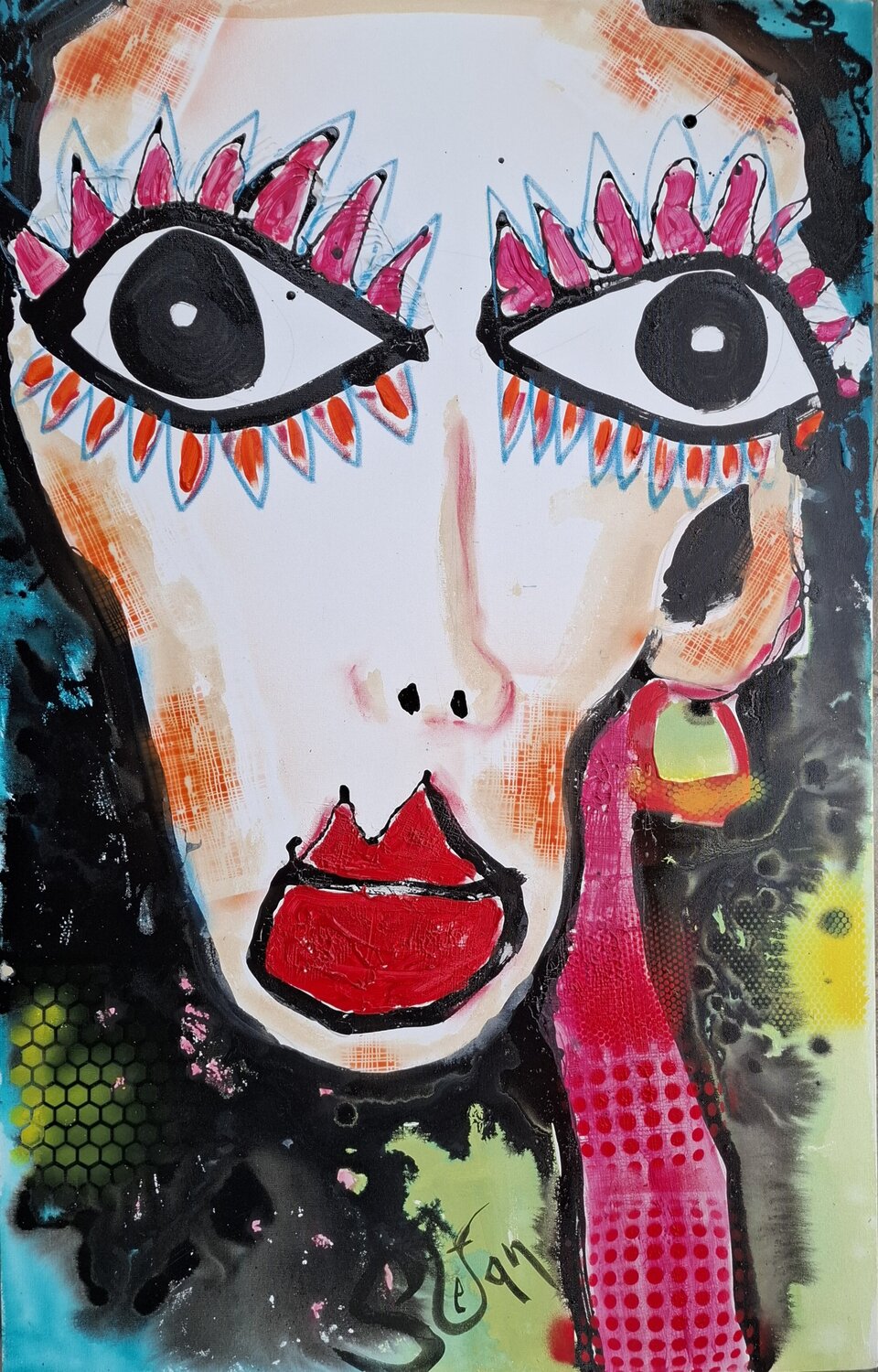 She is looking at you Stefan Dimovski Original painting for sale