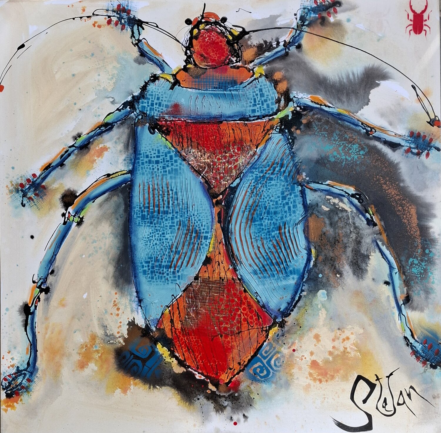 Magical mystery bug Stefan Dimovski Original painting for sale
