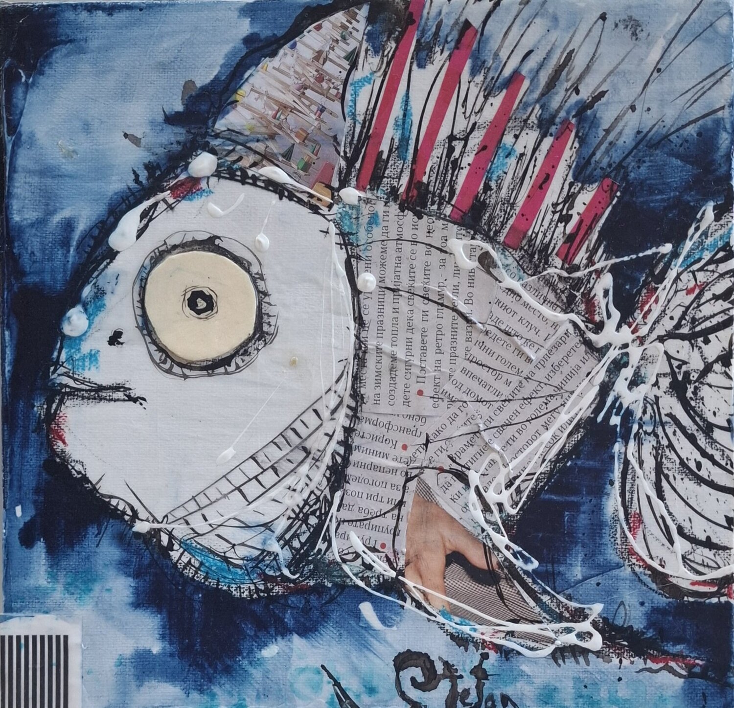 Punker fish Stefan Dimovski Original painting for sale