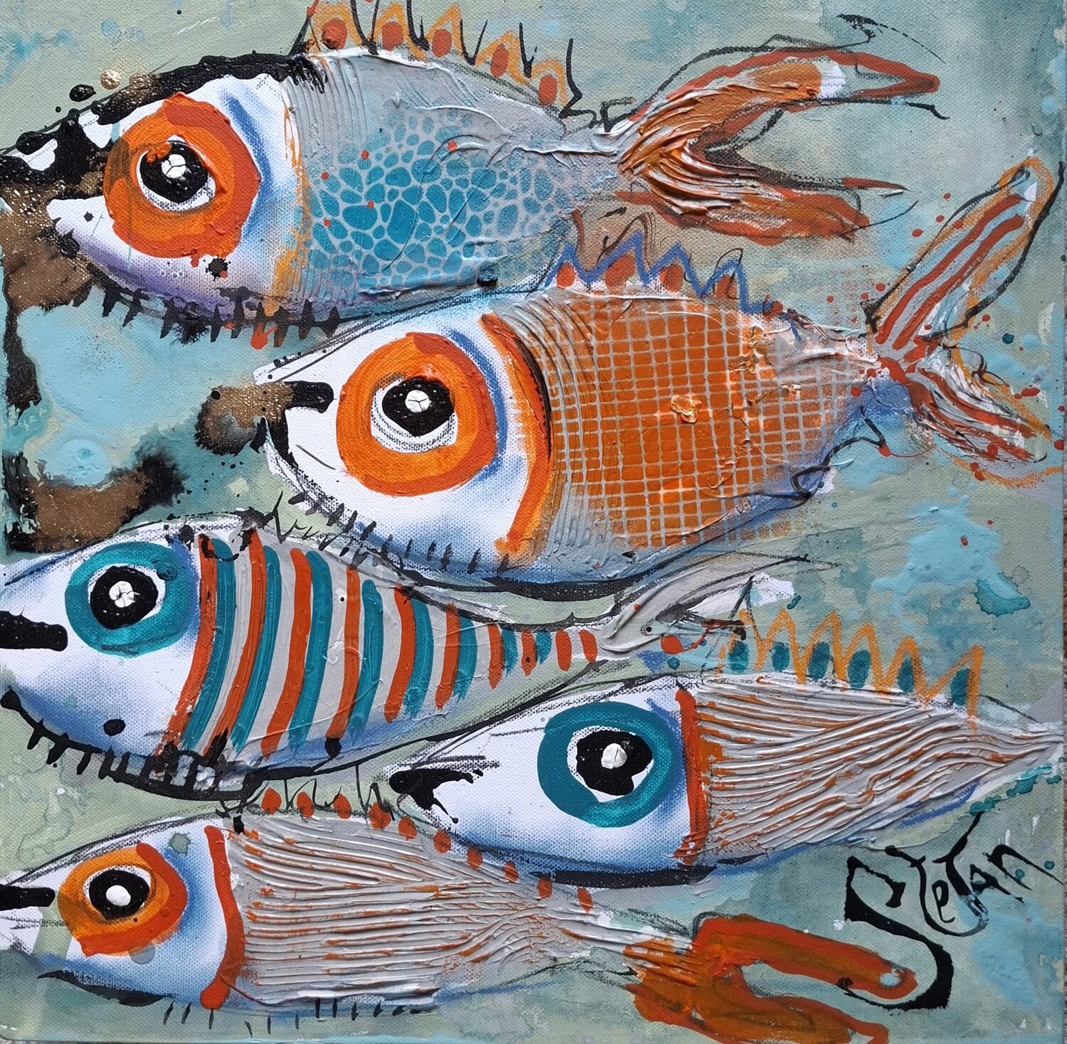 Colorfull happiness Stefan Dimovski Original painting for sale