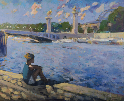 La rêveuse du pont Alexandre III by Bertrand De Miollis, Painting for Sale on Select