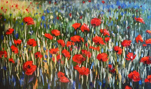 Poppy Field by Valeria Radzievska, Painting for Sale on Select