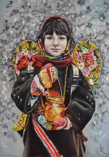 Christmas Angel by Valeria Radzievska, Painting for Sale on Select
