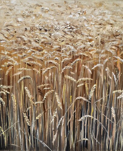 Golden Wheat by Valeria Radzievska, Painting for Sale on Select