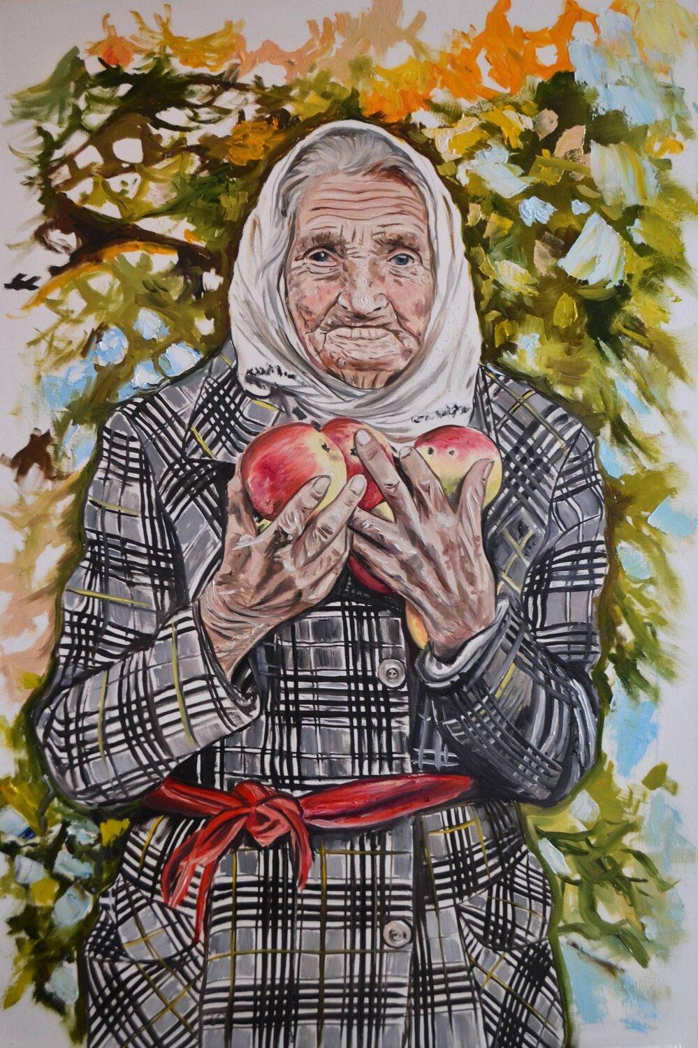 Grandmother's Apples Valeria Radzievska Original painting for sale