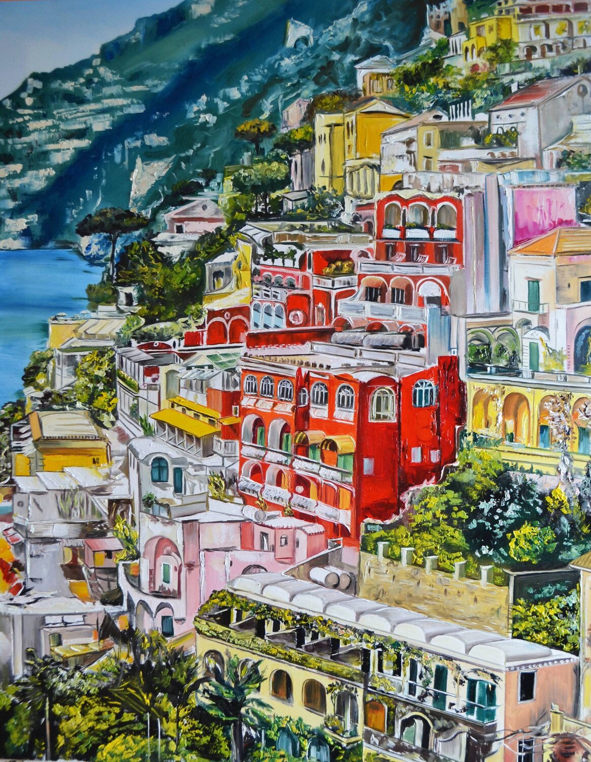 Positano: Rainbow City Valeria Radzievska Original painting for sale