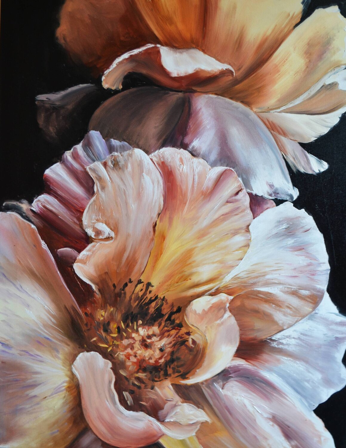 Peonies' Voice Valeria Radzievska Original painting for sale
